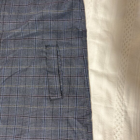 NWOT Frank and Oak Overall Dress with Pockets Blue Houndstooth - Picture 3 of 11
